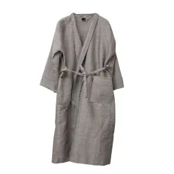 Jokipiin Pellava Laituri Luonnonväri/musta Pellava Kylpytakki